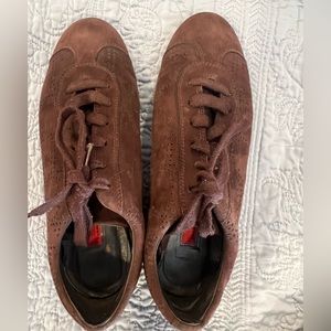 Carolina Herrera Brown Suede Sneakers